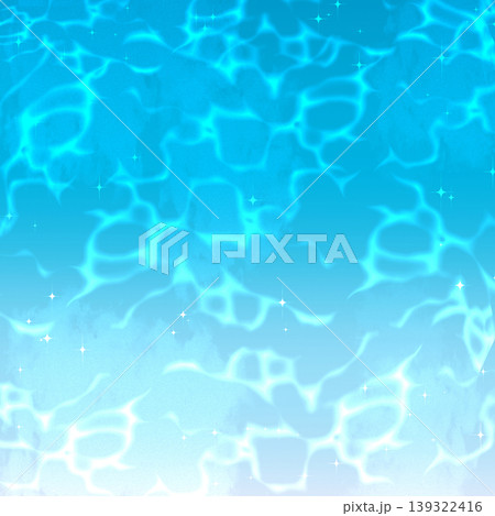 涼しげな水面と光のきらめきの背景素材 青い水のグラデーションテクスチャ 夏バナー用 涼しげな水面と光のきらめきの背景素材 青い水のグラデーションテクスチャ 夏バナー用 139322416