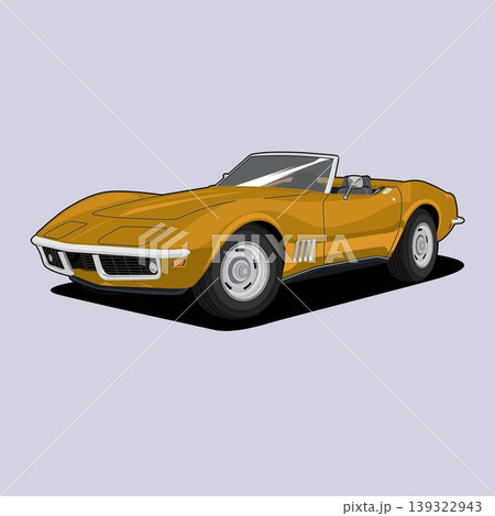 Orange Retro Car illustration for conceptual design Orange Retro Car illustration for conceptual design 139322943