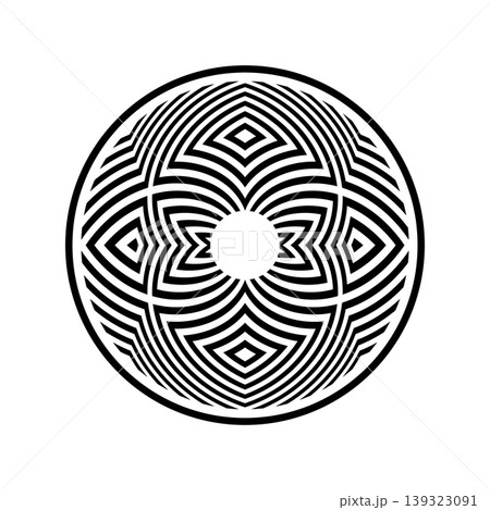 Symmetrical Radial Circle Design Element. Abstract Round Icon. Symmetrical Radial Circle Design Element. Abstract Round Icon. 139323091