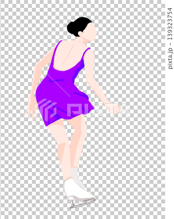 從背後拍攝的畫面是:一名女子花式滑冰選手擺出勝利姿勢。 從背後拍攝的畫面是:一名女子花式滑冰選手擺出勝利姿勢。 139323754