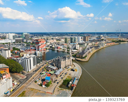 Aerial view of Loodswezen, MAS museum in Antwerp, Belgium 139323769
