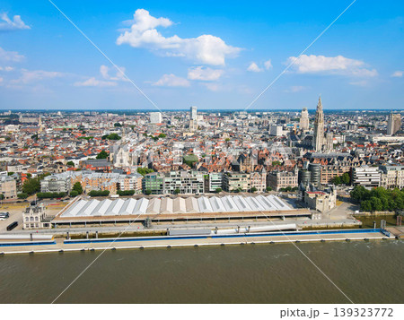 Aerial view of Antwerp city skyline in Antwerp city, Belgium 139323772