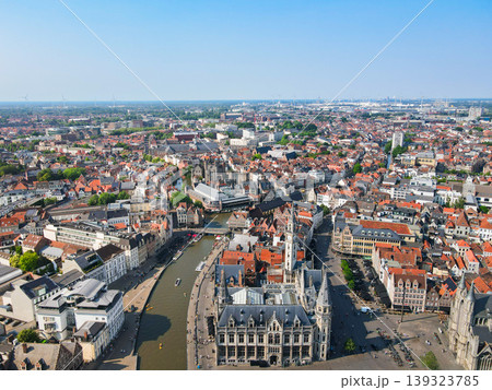 Panoramic aerial cityscape view of Ghent city center, Belgium Panoramic aerial cityscape view of Ghent city center, Belgium 139323785