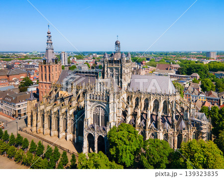 Panoramic aerial view St. John Cathedral in Hertogenbosch, Netherlands Panoramic aerial view St. John Cathedral in Hertogenbosch, Netherlands 139323835