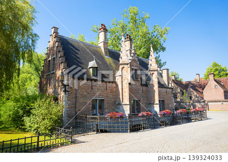 Sashuis building at Minnewater in Bruges city, Belgium 139324033