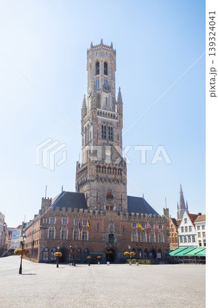 Belfort or Belfry tower on Grote Markt in Bruges city, Belgium 139324041