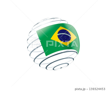 Brazilian flag on an abstract globe Brazilian flag on an abstract globe 139324453