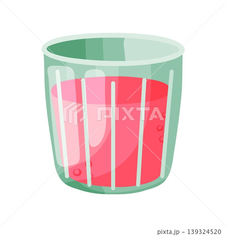Pink Drink in Glass Cup Cartoon Illustration Pink Drink in Glass Cup Cartoon Illustration 139324520