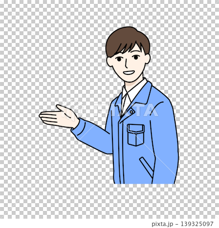 作業員 案内 説明 ジェスチャー 手を広げる イラスト  139325097