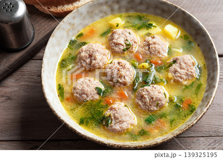 Homemade meatball soup Homemade meatball soup 139325195
