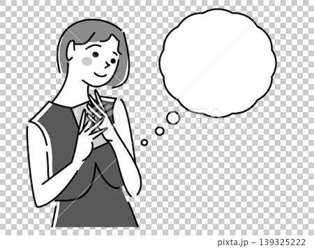 A woman thinking with a smartphone A woman thinking with a smartphone 139325222