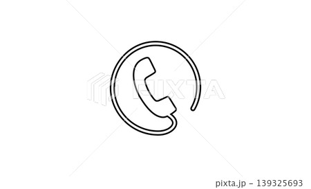 Phone Call Icon With Circular Arrow Communication And Customer Support Contact Symbol For Business 139325693