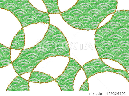 【和風の青海波の背景装飾横】手刺繍イラスト素材 139326492