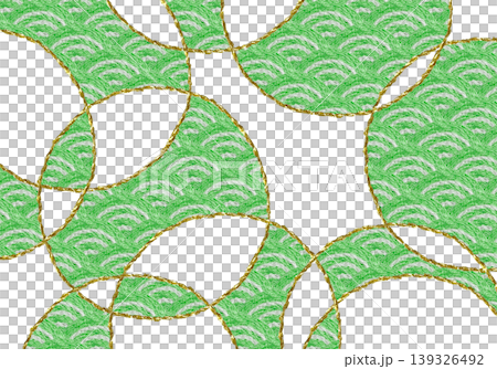 【和風の青海波の背景装飾横】手刺繍イラスト素材 139326492