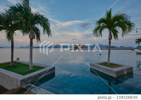 Langkawi Malaysia-April 18 2024: Langkawi, a duty-free archipelago of 99 islands in northwest Malaysia, is a premier UNESCO Global Geopark known for stunning beaches. view from Resorts world Langkawi Langkawi Malaysia-April 18 2024: Langkawi, a duty-free archipelago of 99 islands in northwest Malaysia, is a premier UNESCO Global Geopark known for stunning beaches. view from Resorts world Langkawi 139326630