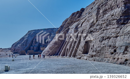 Abu Simbel, Aswan, Egypt- February 10 2025: Abu Simbel Temples in Abu Simbel Aswan, Egypt exterior daylight shot showing The Great Temple of Ramesses II and Nefertari Temple Abu Simbel, Aswan, Egypt- February 10 2025: Abu Simbel Temples in Abu Simbel Aswan, Egypt exterior daylight shot showing The Great Temple of Ramesses II and Nefertari Temple 139326652