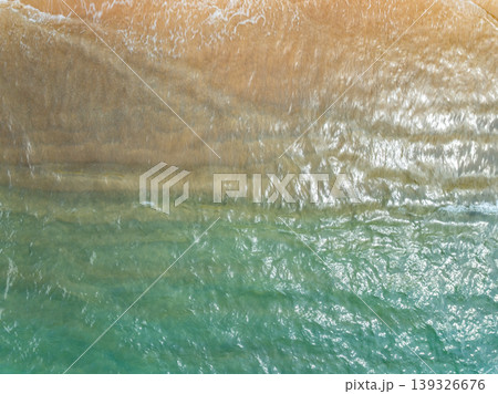 Sea surface top view,Bird eye view photo of waves and water surface texture,seashore background, Beautiful nature background 139326676
