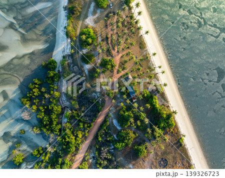 Aerial top view seashore landscape nature background Aerial top view seashore landscape nature background 139326723