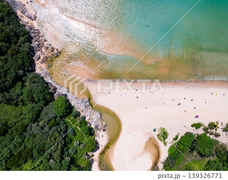 Sea surface aerial view,Bird eye view photo of waves and water surface texture sea background 139326771