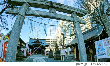 東京、磐井神社 境内風景 東海七福神 弁財天 139327645