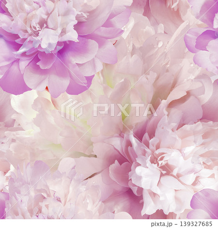 Seamless floral background. Flowers peonies and petals peonies. Close up. Seamless floral background. Flowers peonies and petals peonies. Close up. 139327685