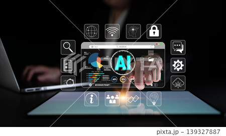 Innovative Digital Interface with AI Features and Interactive Elements for Modern Technology and Data Analysis in a Professional Environment Quark Innovative Digital Interface with AI Features and Interactive Elements for Modern Technology and Data Analysis in a Professional Environment Quark 139327887