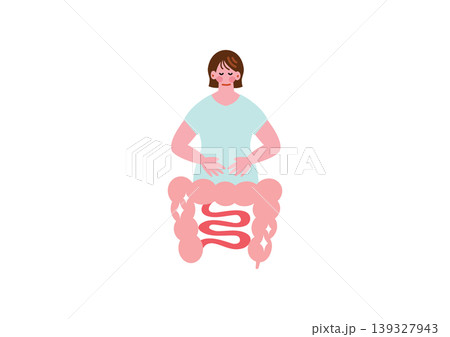 お腹の調子がいい女性のイラスト 139327943