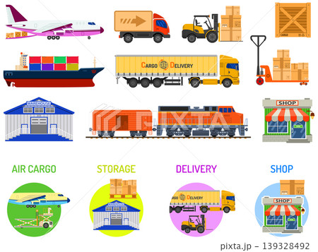 Storage and delivery infographics 139328492
