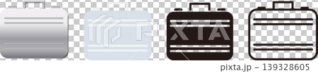 Metal-look attaché case and icon material set Metal-look attaché case and icon material set 139328605