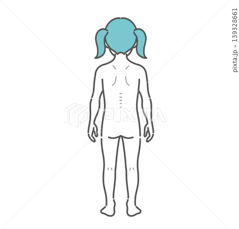 痩せ型の女の子の全身イラスト(後ろ姿) 痩せ型の女の子の全身イラスト(後ろ姿) 139328661