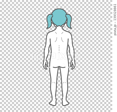 痩せ型の女の子の全身イラスト(後ろ姿) 痩せ型の女の子の全身イラスト(後ろ姿) 139328661