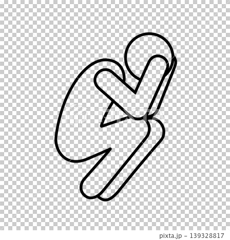 A LINE icon of a person crouching with their head in their hands. 139328817