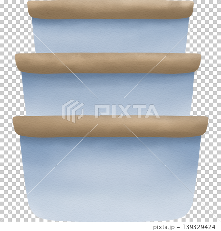 Plastic food storage containers hand drawn illustration 139329424