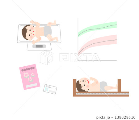 身体測定をする赤ちゃん 身体測定をする赤ちゃん 139329510