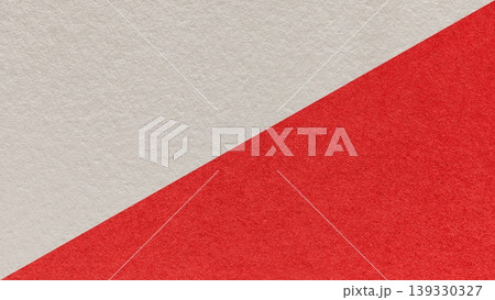 Cool beige paper texture two color background with red diagonal split and copy space for template, banner, presentation Cool beige paper texture two color background with red diagonal split and copy space for template, banner, presentation 139330327