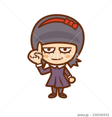 指差しをしてポイントのポーズをするかわいい女の子 指差しをしてポイントのポーズをするかわいい女の子 139330352