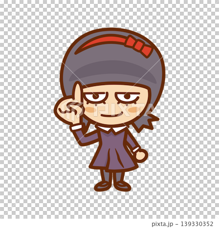 指差しをしてポイントのポーズをするかわいい女の子 指差しをしてポイントのポーズをするかわいい女の子 139330352