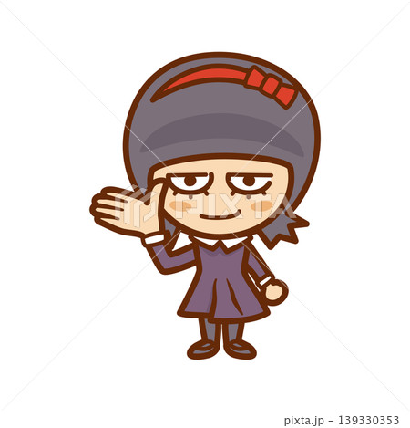 手でこちらですと案内しているかわいい女の子 手でこちらですと案内しているかわいい女の子 139330353
