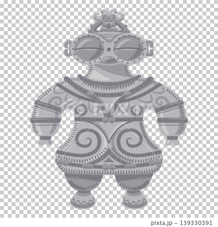 Illustration of a clay figurine from the Jomon period Illustration of a clay figurine from the Jomon period 139330391