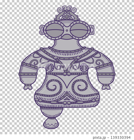 Illustration of a clay figurine from the Jomon period Illustration of a clay figurine from the Jomon period 139330394