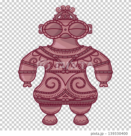 Illustration of a clay figurine from the Jomon period Illustration of a clay figurine from the Jomon period 139330400