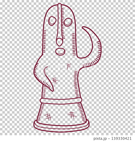 Illustration of Haniwa from the Kofun period 139330421