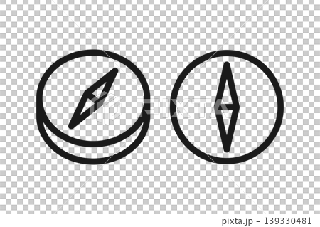 Set of 2 Compass Icons (Line Drawing, Simple Map Symbols) 139330481