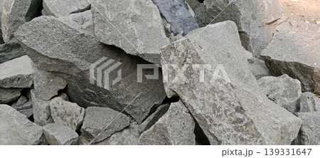 Pile of rocks for construction 139331647