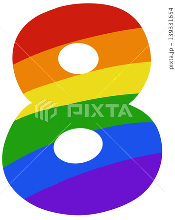 Numbers in colorful color for pride month decorations and celebration  139331654