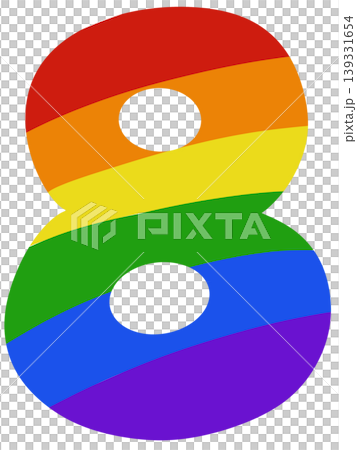 Numbers in colorful color for pride month decorations and celebration  139331654