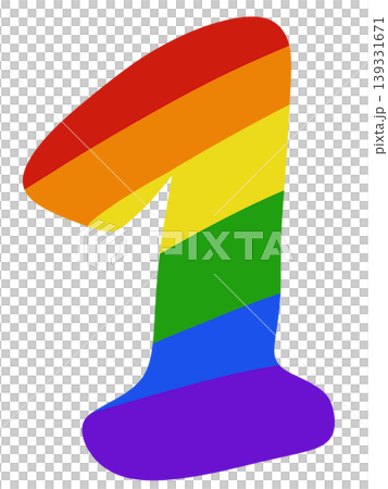Numbers in colorful color for pride month decorations  139331671