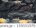 Aerial view of mountain landscape at sunset from airplane window 139331970