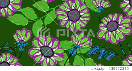 seamless pattern with sunflowers seamless pattern with sunflowers 139332830