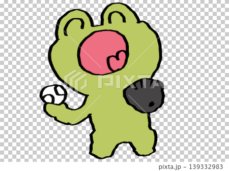 A frog playing baseball A frog playing baseball 139332983